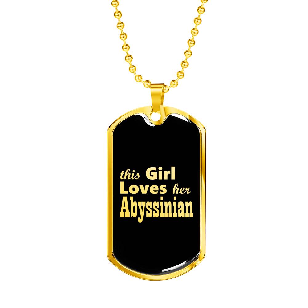 Abyssinian v2 - 18k Gold Finished Luxury Dog Tag Necklace