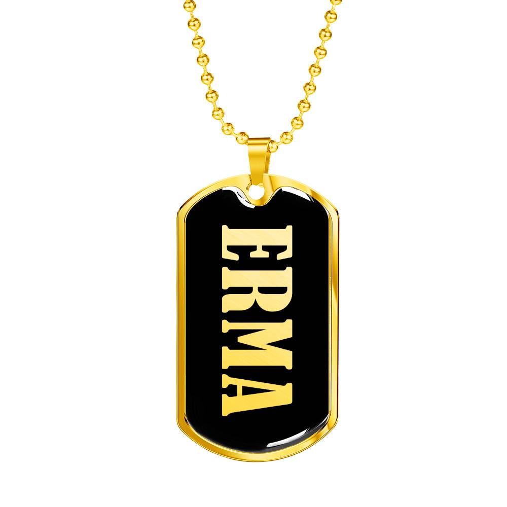 Erma v02 - 18k Gold Finished Luxury Dog Tag Necklace