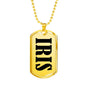 Iris v01 - 18k Gold Finished Luxury Dog Tag Necklace