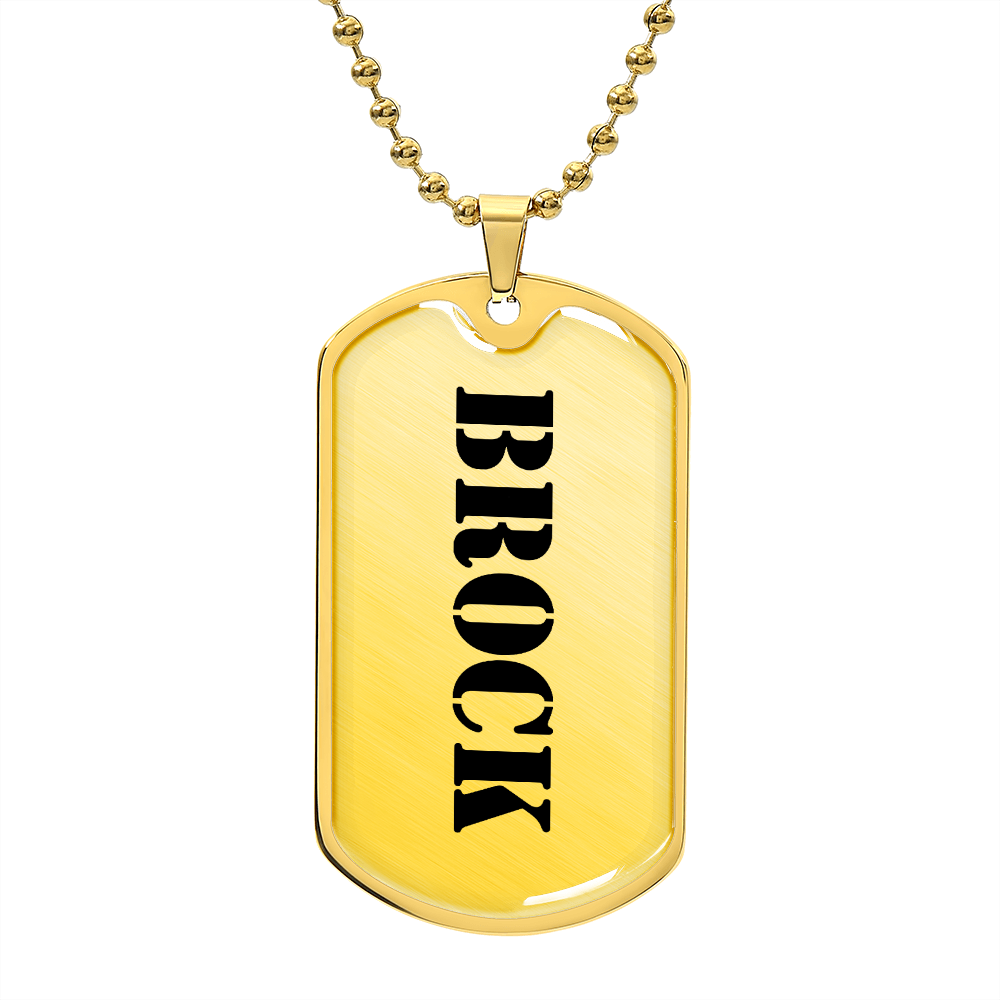 Brock - 18k Gold Finished Luxury Dog Tag Necklace