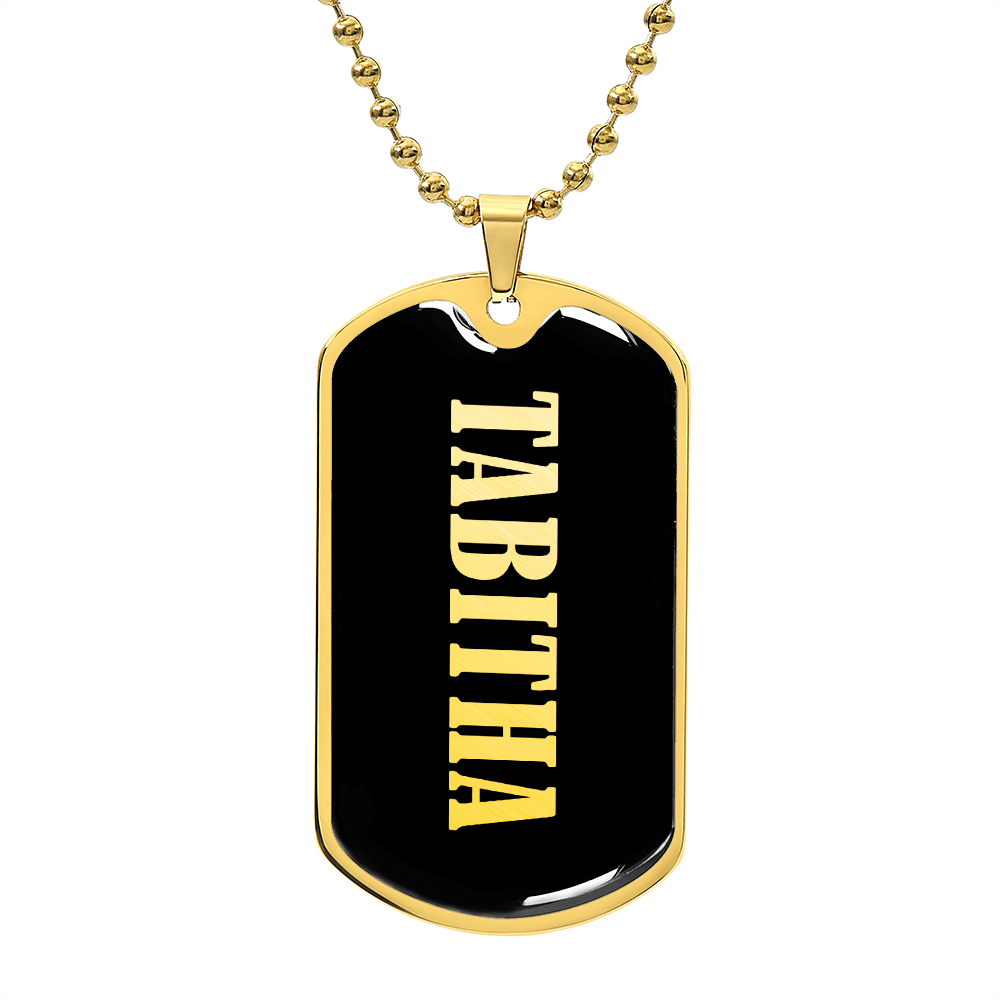 Tabitha v02 - 18k Gold Finished Luxury Dog Tag Necklace