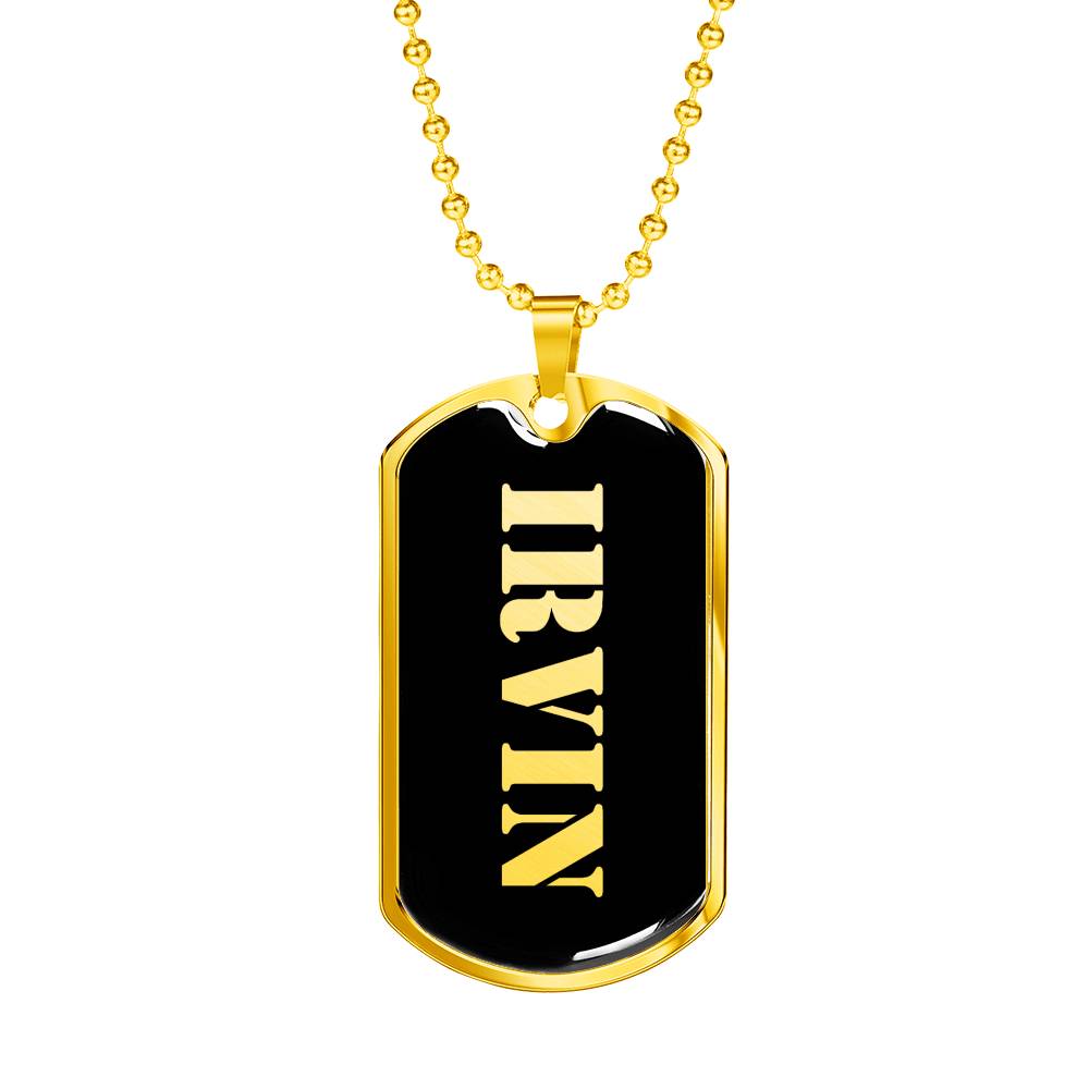 Irvin v2 - 18k Gold Finished Luxury Dog Tag Necklace