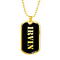 Irvin v2 - 18k Gold Finished Luxury Dog Tag Necklace