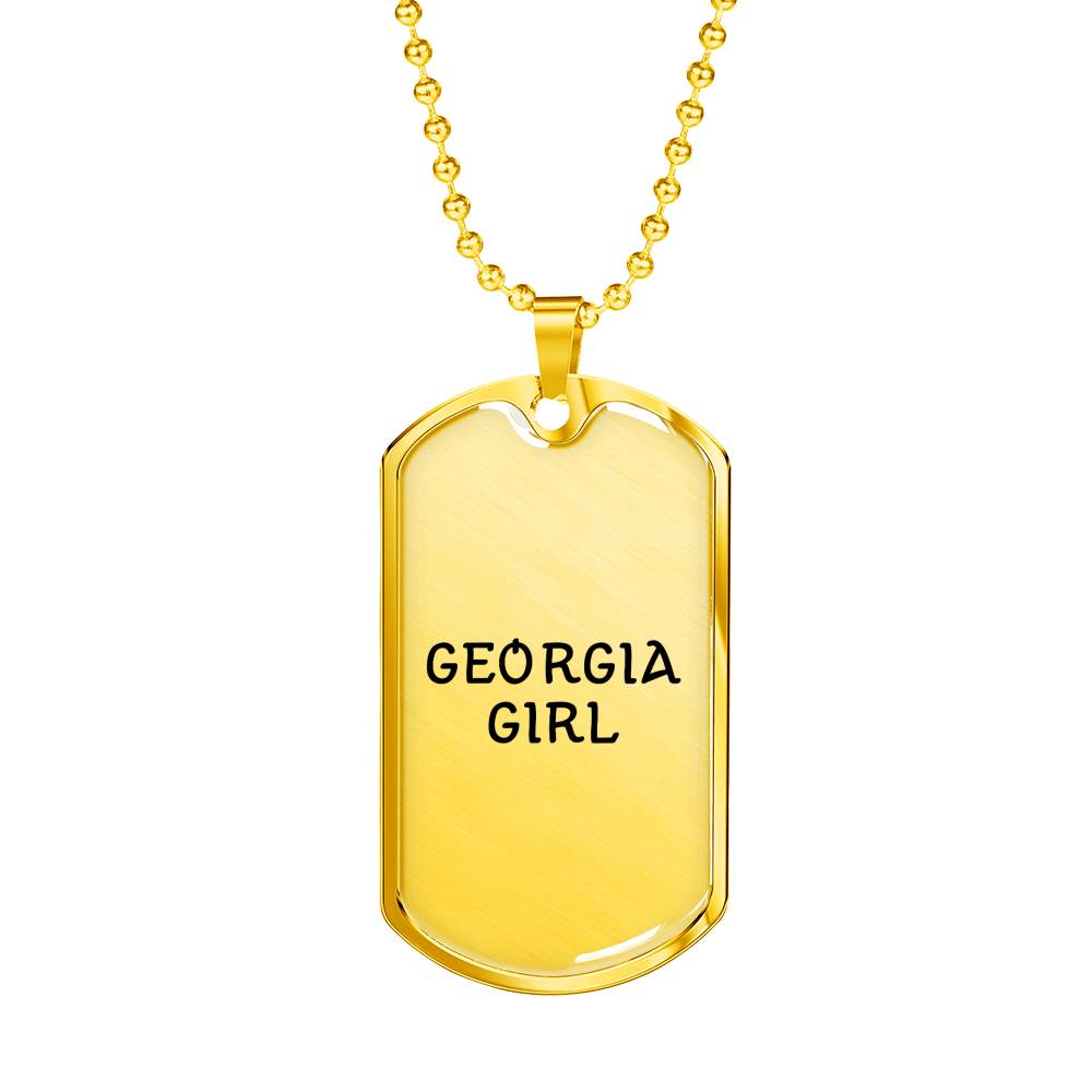 Georgia Girl - 18k Gold Finished Luxury Dog Tag Necklace