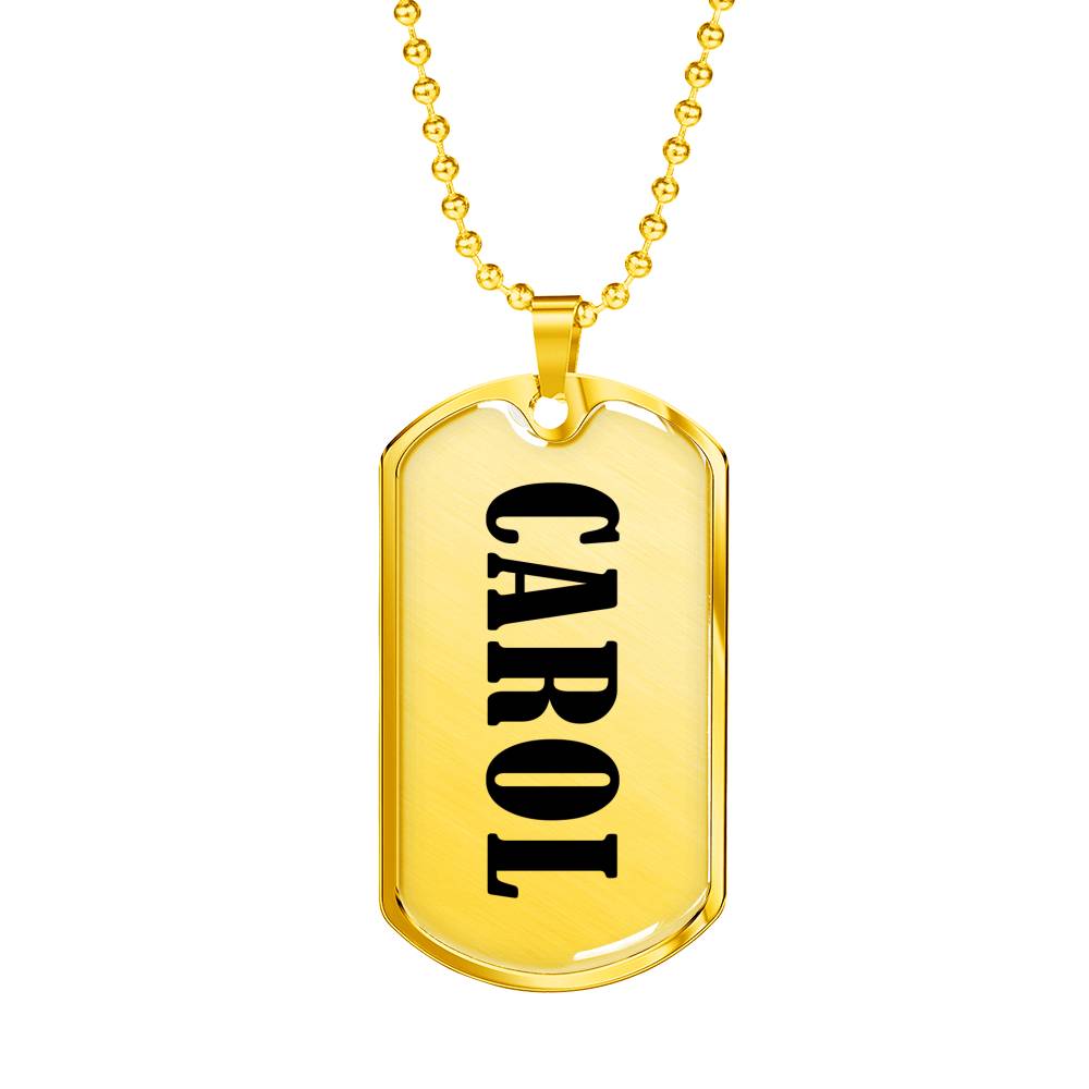 Carol v01 - 18k Gold Finished Luxury Dog Tag Necklace