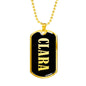 Clara v02 - 18k Gold Finished Luxury Dog Tag Necklace