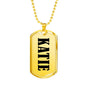 Katie v01 - 18k Gold Finished Luxury Dog Tag Necklace