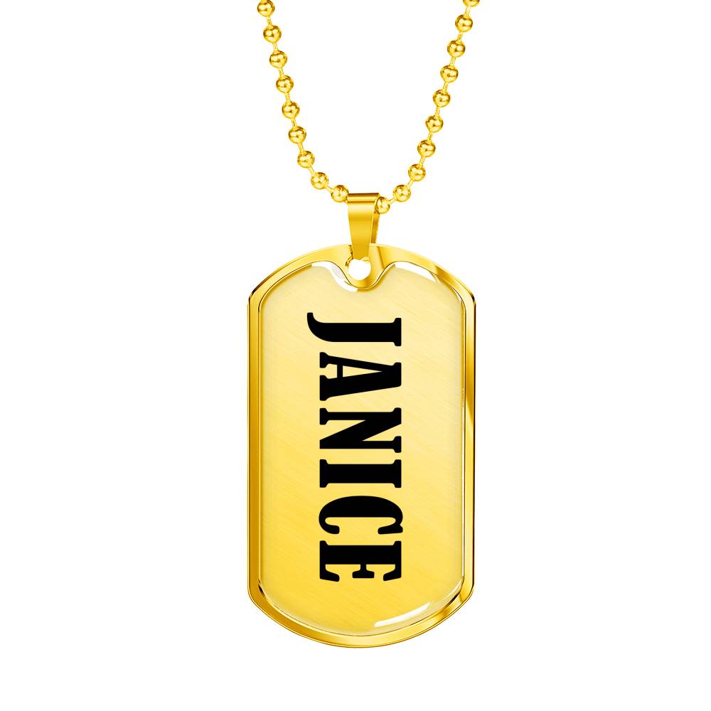 Janice v01 - 18k Gold Finished Luxury Dog Tag Necklace
