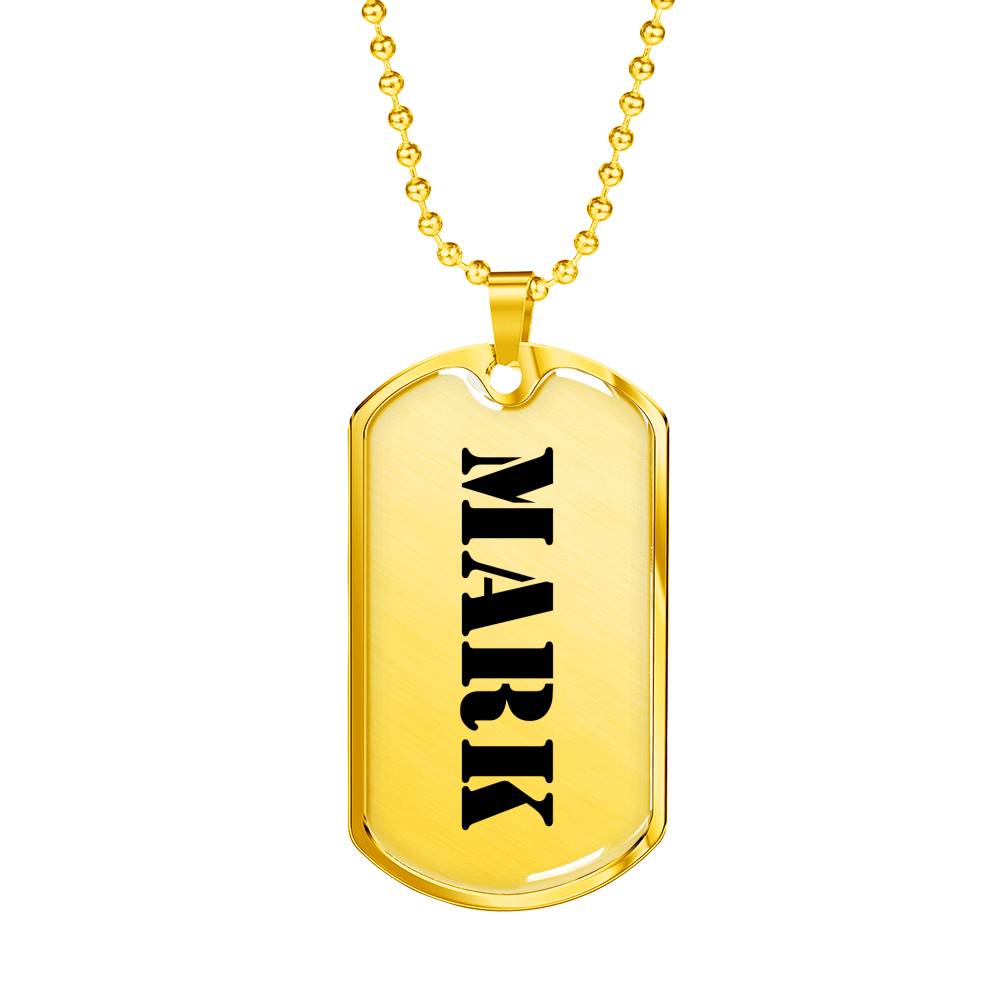 Mark - 18k Gold Finished Luxury Dog Tag Necklace