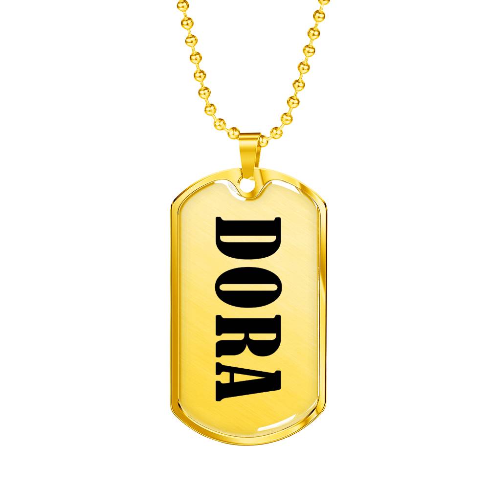 Dora v01 - 18k Gold Finished Luxury Dog Tag Necklace