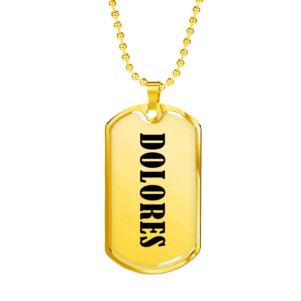 Dolores v01 - 18k Gold Finished Luxury Dog Tag Necklace