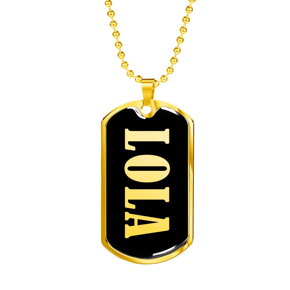 Lola v02 - 18k Gold Finished Luxury Dog Tag Necklace