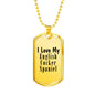 Love My English Cocker Spaniel - 18k Gold Finished Luxury Dog Tag Necklace