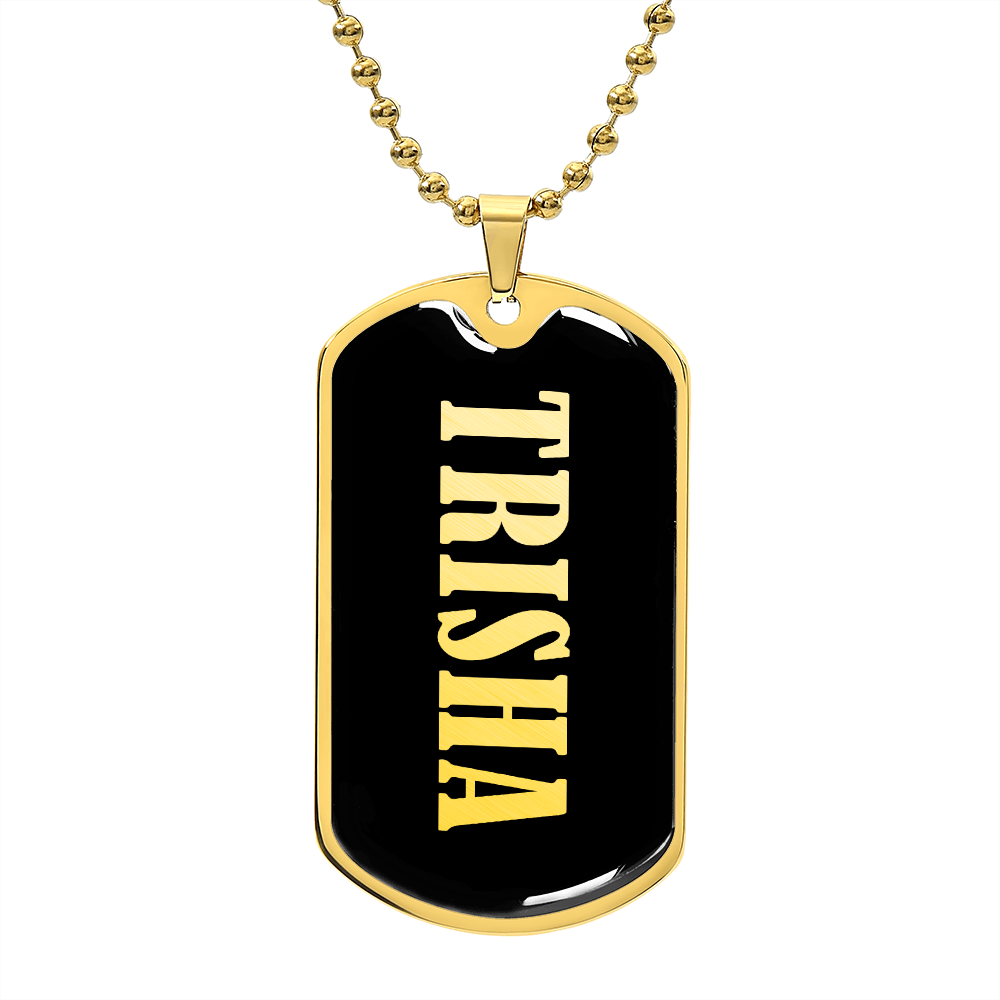Trisha v02 - 18k Gold Finished Luxury Dog Tag Necklace