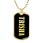 Trisha v02 - 18k Gold Finished Luxury Dog Tag Necklace