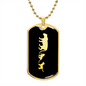 Mama Lioness With 2 Cubs v2 - 18k Gold Finished Luxury Dog Tag Necklace