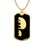 Mama Hippo With 1 Calf v2 - 18k Gold Finished Luxury Dog Tag Necklace