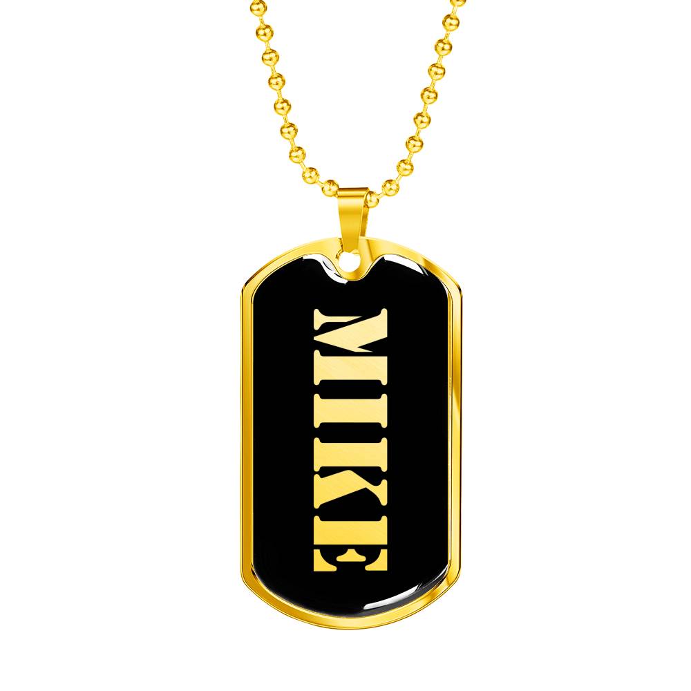 Mike v2 - 18k Gold Finished Luxury Dog Tag Necklace