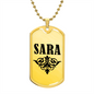Sara v01a - 18k Gold Finished Luxury Dog Tag Necklace