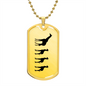 Mama Giraffe With 3 Calves - 18k Gold Finished Luxury Dog Tag Necklace