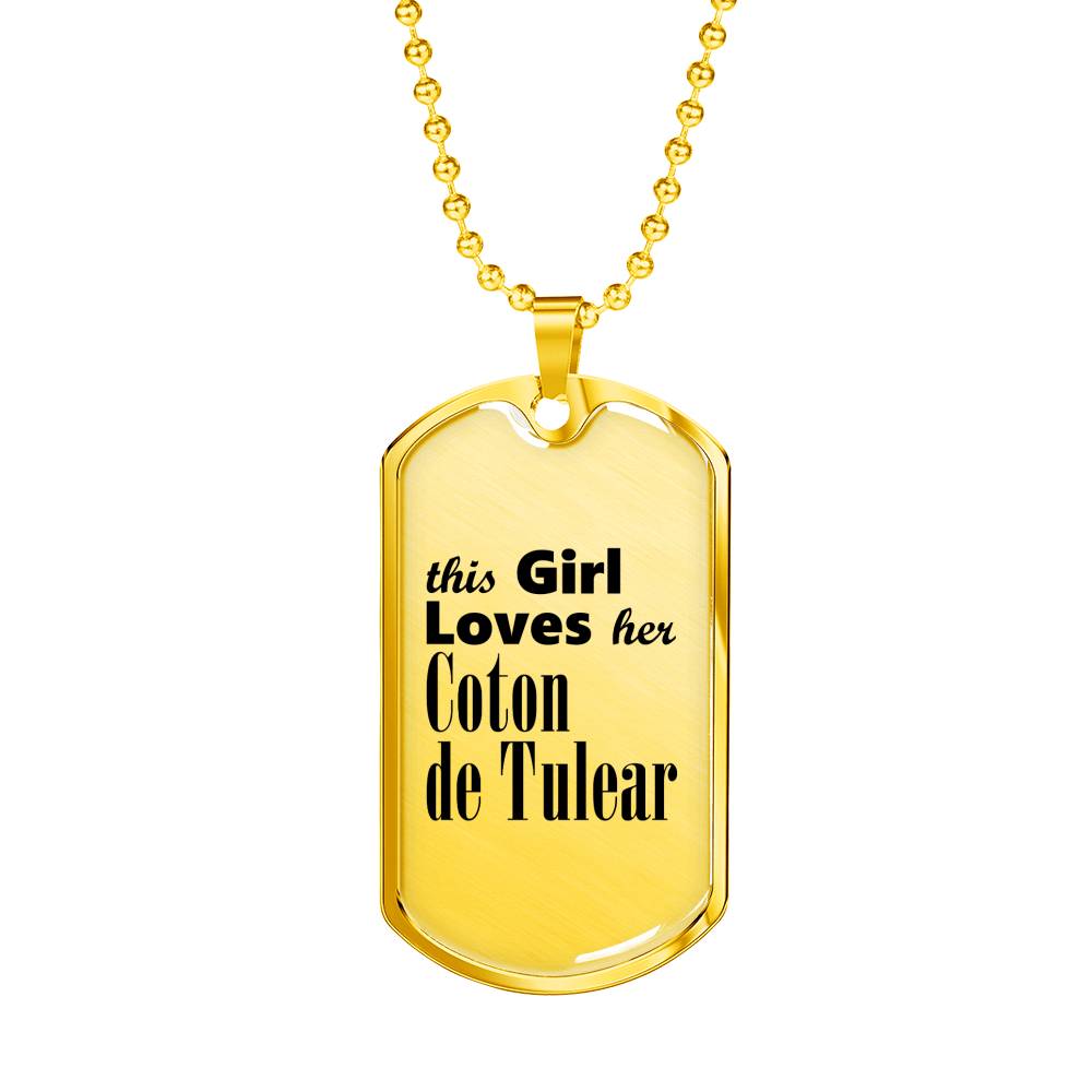 Coton de Tulear - 18k Gold Finished Luxury Dog Tag Necklace
