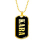 Kara v02 - 18k Gold Finished Luxury Dog Tag Necklace