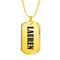 Lauren v01 - 18k Gold Finished Luxury Dog Tag Necklace