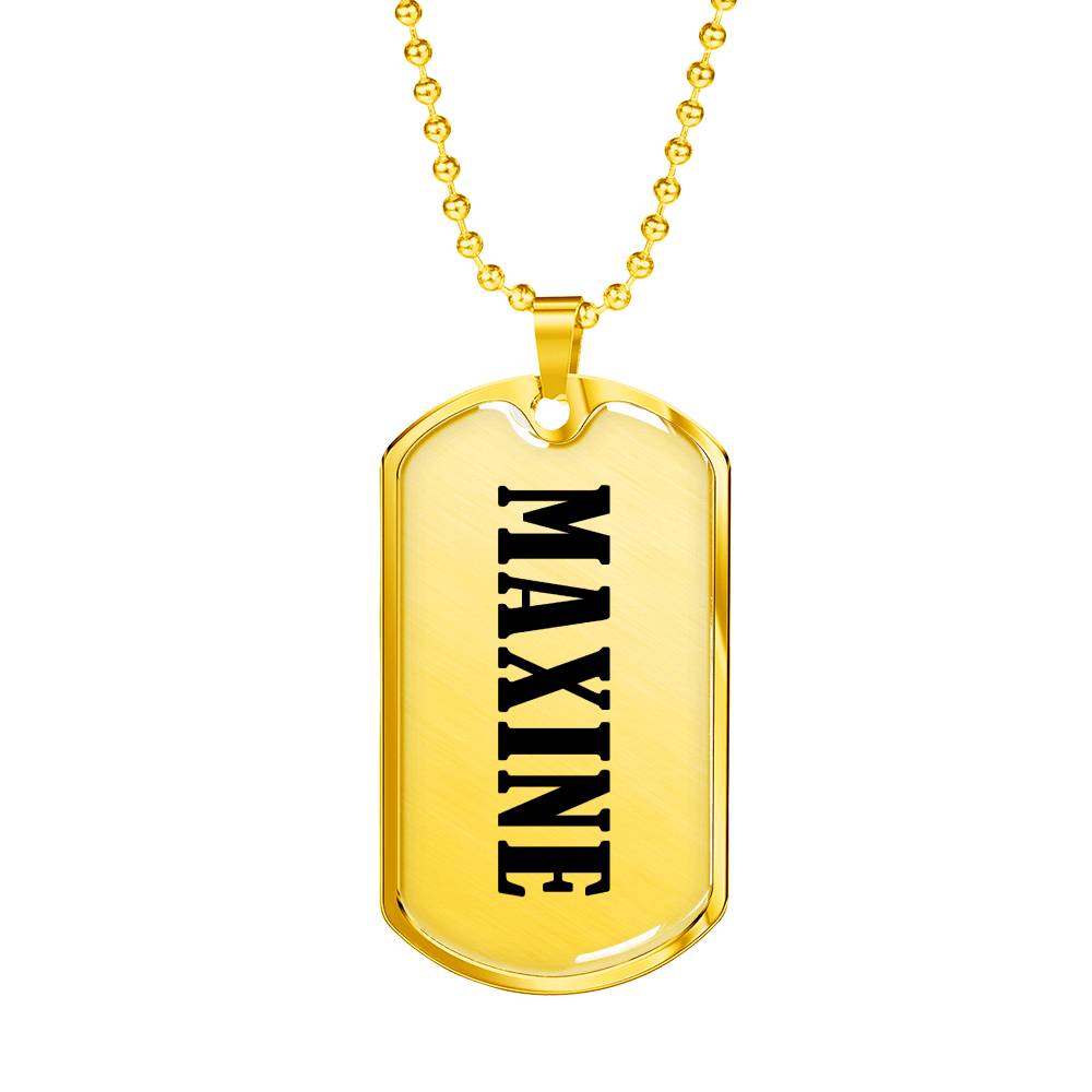 Maxine v01 - 18k Gold Finished Luxury Dog Tag Necklace