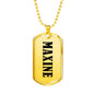 Maxine v01 - 18k Gold Finished Luxury Dog Tag Necklace