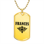 Frances v01a - 18k Gold Finished Luxury Dog Tag Necklace