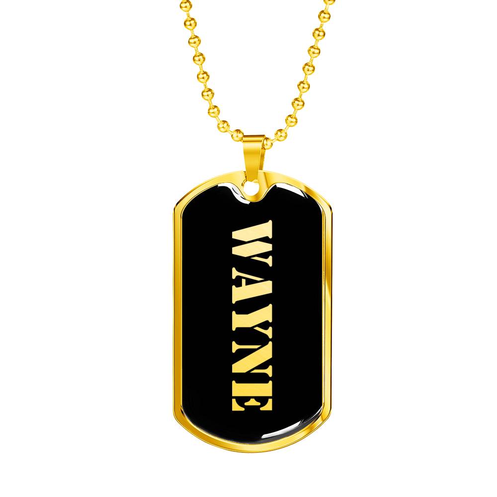 Wayne v2 - 18k Gold Finished Luxury Dog Tag Necklace