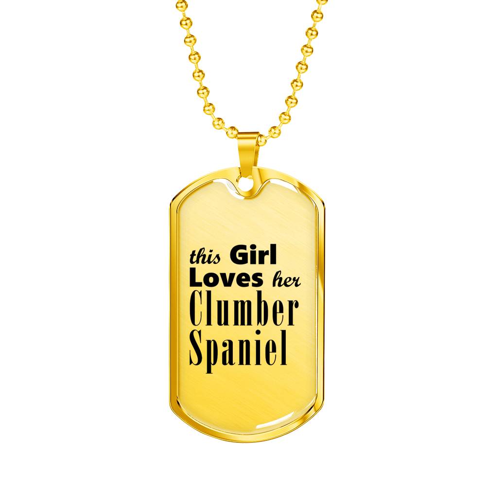 Clumber Spaniel - 18k Gold Finished Luxury Dog Tag Necklace