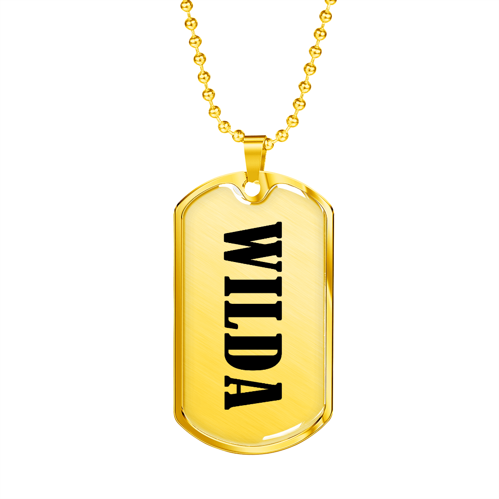 Wilda v01 - 18k Gold Finished Luxury Dog Tag Necklace