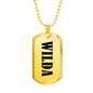 Wilda v01 - 18k Gold Finished Luxury Dog Tag Necklace