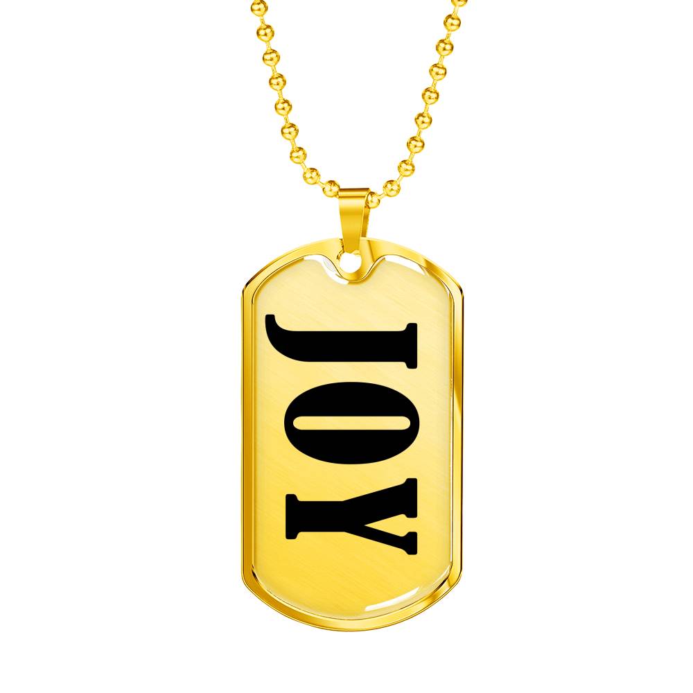 Joy v01 - 18k Gold Finished Luxury Dog Tag Necklace