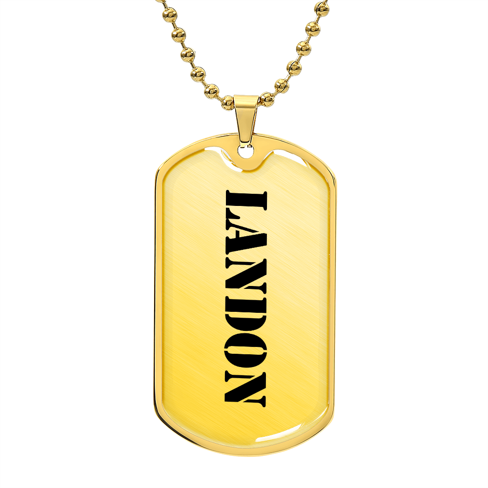 Landon - 18k Gold Finished Luxury Dog Tag Necklace