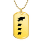 Mama Penguin With 3 Chicks - 18k Gold Finished Luxury Dog Tag Necklace