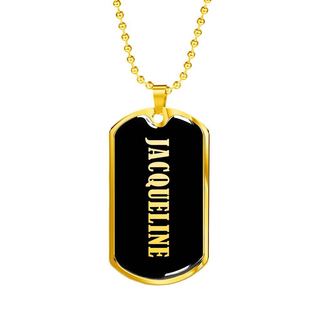 Jacqueline v02 - 18k Gold Finished Luxury Dog Tag Necklace