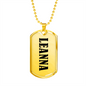 Leanna v01 - 18k Gold Finished Luxury Dog Tag Necklace