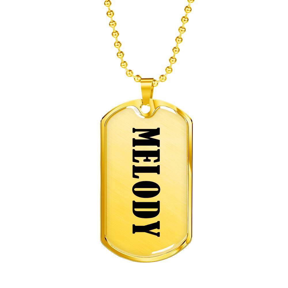 Melody v01 - 18k Gold Finished Luxury Dog Tag Necklace