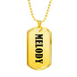 Melody v01 - 18k Gold Finished Luxury Dog Tag Necklace