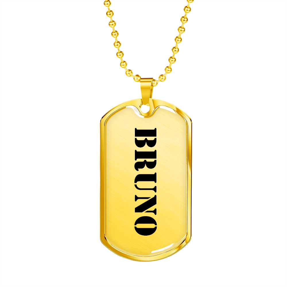 Bruno - 18k Gold Finished Luxury Dog Tag Necklace
