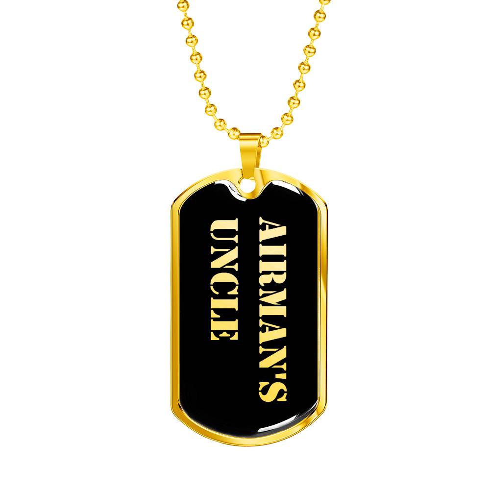 Airman's Uncle v2 - 18k Gold Finished Luxury Dog Tag Necklace