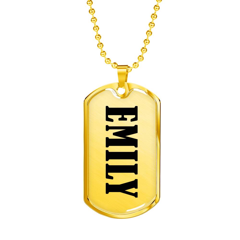 Emily v01 - 18k Gold Finished Luxury Dog Tag Necklace