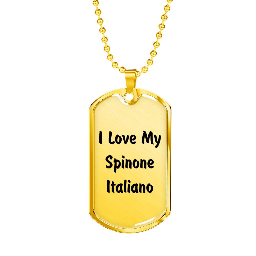 Love My Spinone Italiano v4 - 18k Gold Finished Luxury Dog Tag Necklace