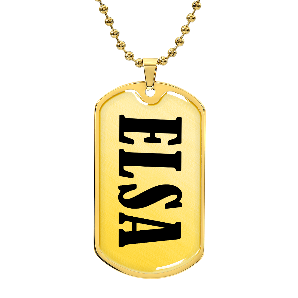 Elsa v01 - 18k Gold Finished Luxury Dog Tag Necklace