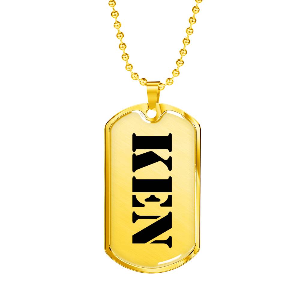 Ken - 18k Gold Finished Luxury Dog Tag Necklace