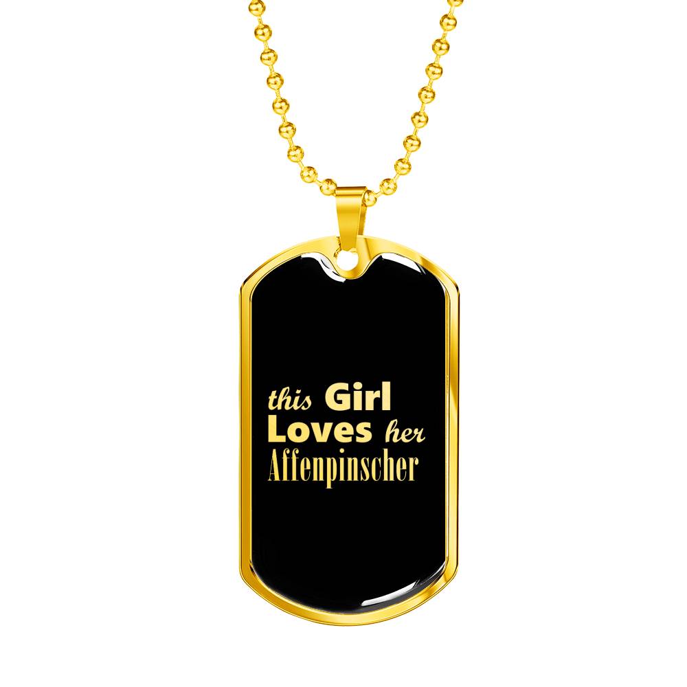 Affenpinscher v2 - 18k Gold Finished Luxury Dog Tag Necklace