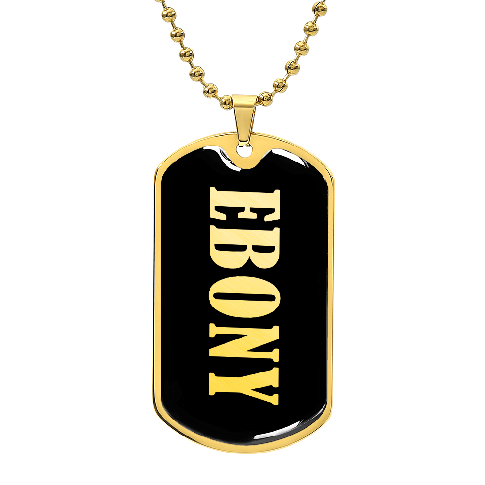 Ebony v02 - 18k Gold Finished Luxury Dog Tag Necklace