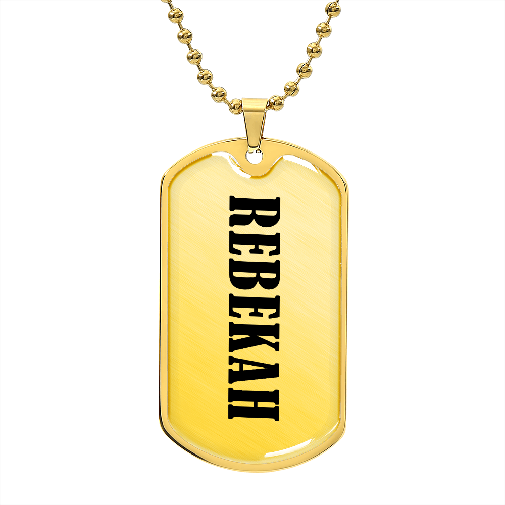 Rebekah v01 - 18k Gold Finished Luxury Dog Tag Necklace